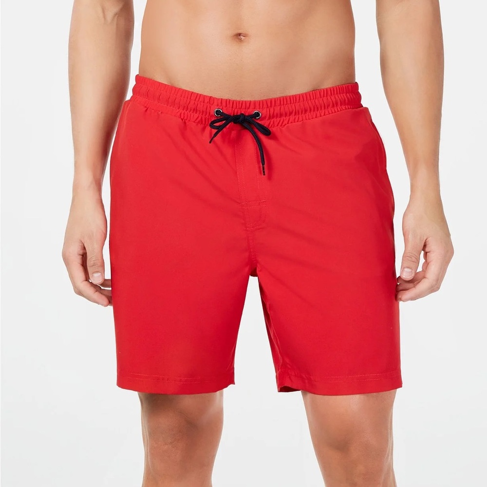 Club Room Red Swim Trunks w/ Elastic Waistband Quick-Drying